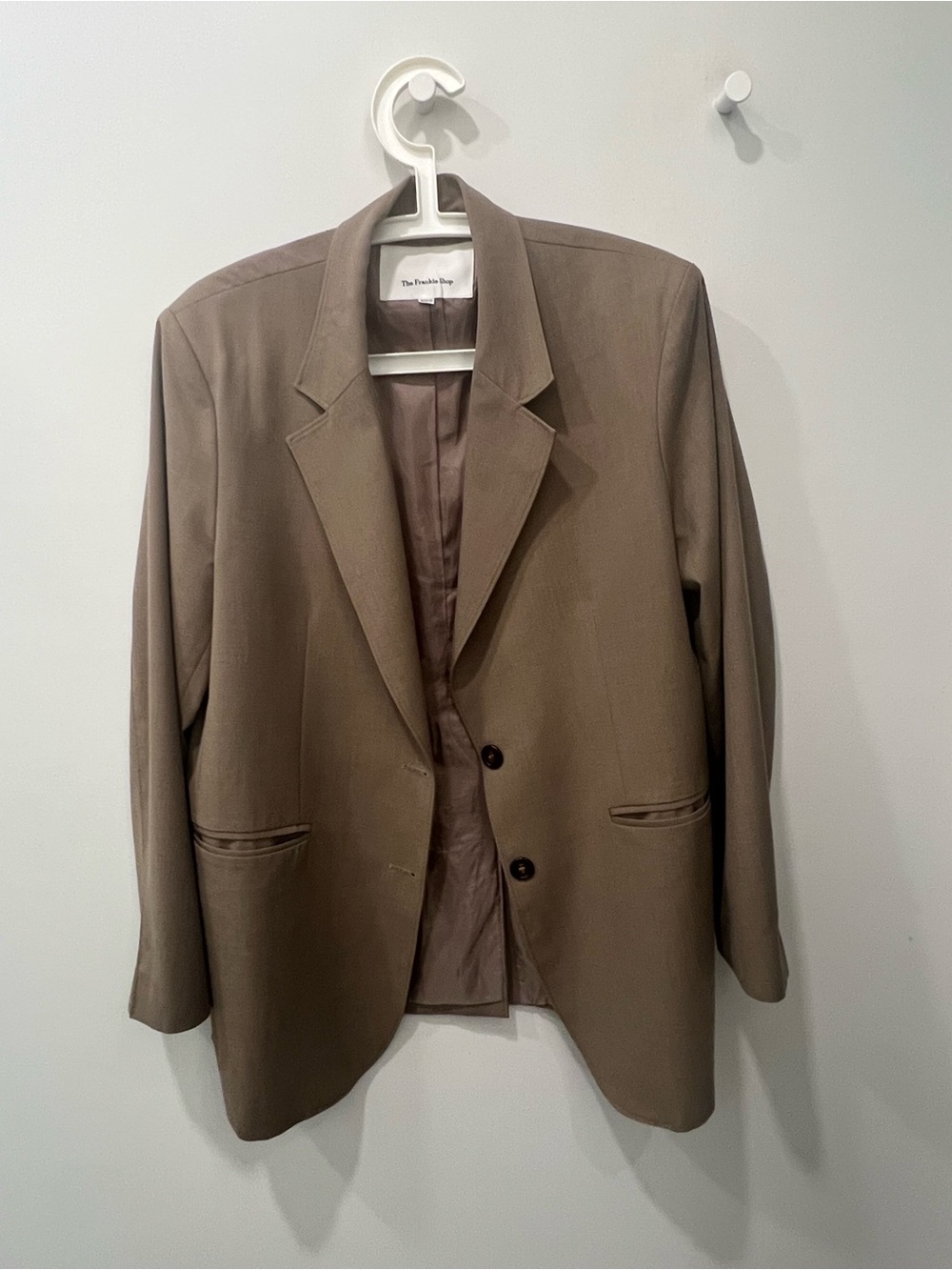 The Frankie Shop Taupe Single-Breasted Blazer